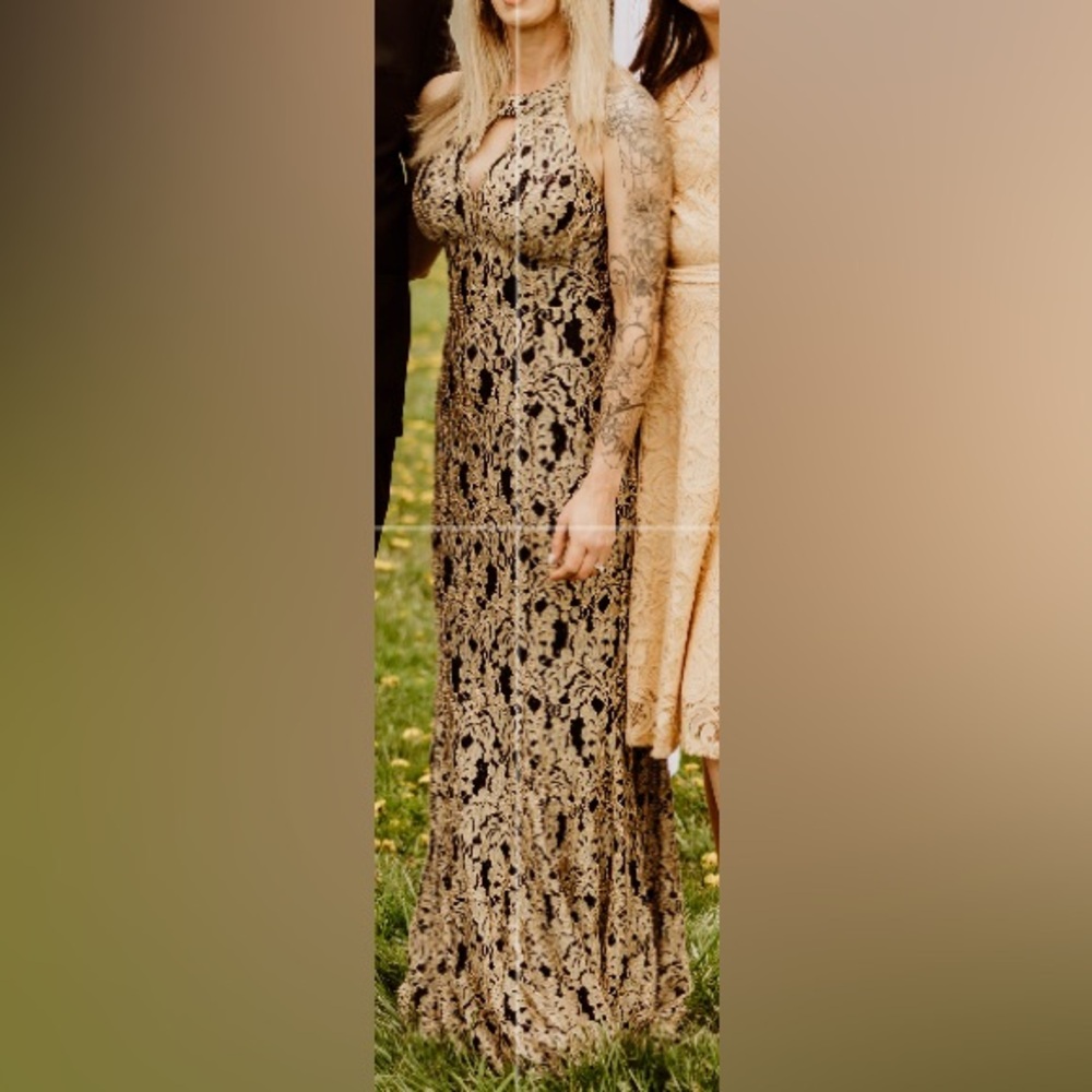 Black and Gold Prom Dress